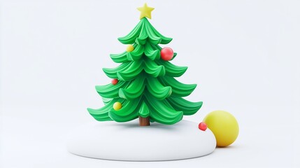 Fototapeta premium Mini Evergreen Tree Place Card Holder 3D Render on Transparent Background