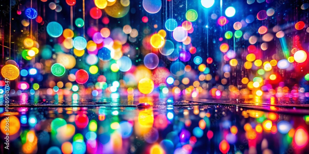 Poster abstract optics background with vibrant light spots creating a dynamic urban exploration atmosphere 