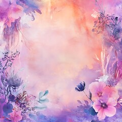 Obraz premium Watercolor Painting of Pastel Flowers and Abstract Background