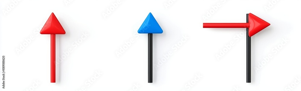 Poster an illustration depicting a black arrow pointer showing different directions isolated on a white bac