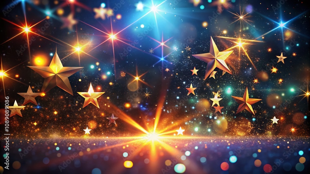 Aufkleber abstract star lights in motion: captivating background video of twinkling stars with dynamic effects