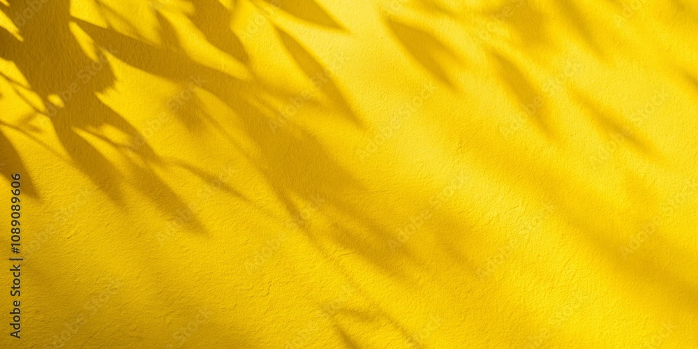 Poster abstract yellow paper background with dynamic shadows for creative design projects, perfect for mini