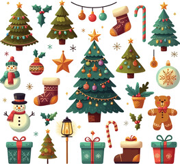 Christmas elements set vector