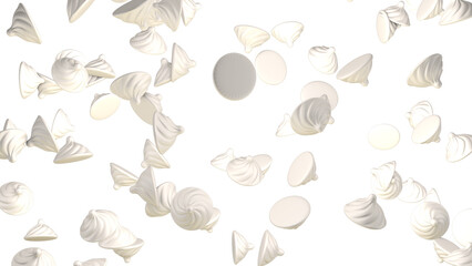 Background of khinkali isolated on transparent background. Georgian national food.