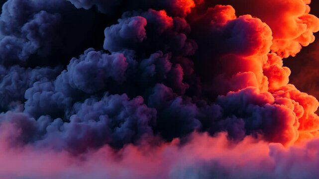Vibrant Blue Cloudscape with White Smoke and Abstract Light Explosion in Nature