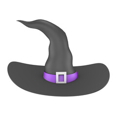 Witch hat for Halloween on transparent background.