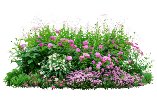 green flower bush isolated on white or transparent png