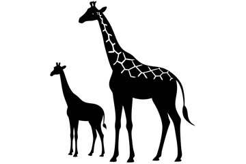 Giraffe silhouette vector.