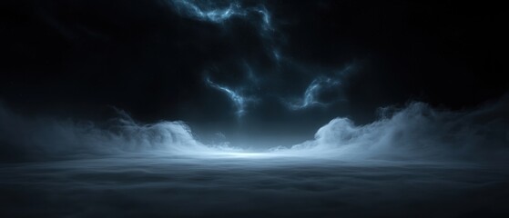 Obraz premium A dark sky with clouds and stars