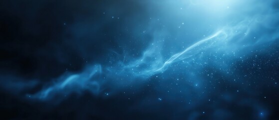 A blue space with a long, wavy line and lots of stars