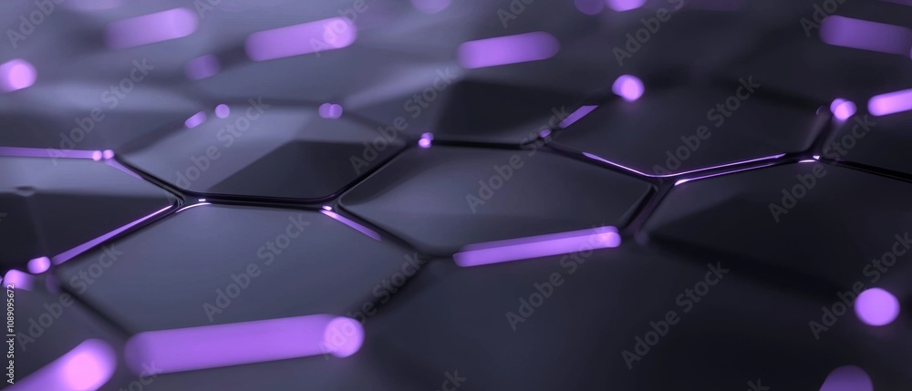 Poster a purple and black image of a hexagonal pattern
