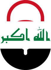Iraq flag on round lock bag