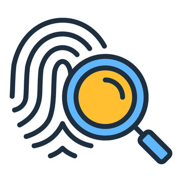 fingerprint analysis with magnifying glass clip art preview