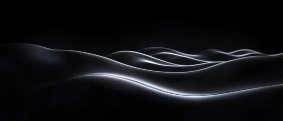 Fototapete Rund A black and white image of a wave with a silver tint © CYBERPINK