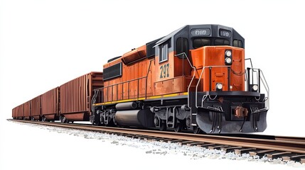 Obraz premium train isolated on white background