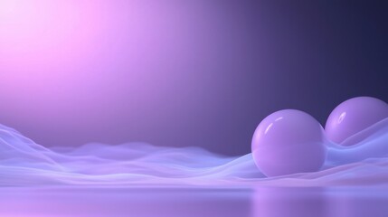 Obraz premium A purple background with two spheres on it