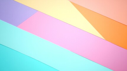 abstract background made from paper cut. Copy space over paper. Bright pastel rainbow color shade tone, paper layer shape are triangle geometric shape, minimal list style
