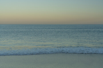 View of the beach and sea at dawn, in Biarritz (France).
The Atlantic Ocean.