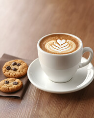 Enjoying gourmet coffee cafe food photography cozy setting close-up latte art delight