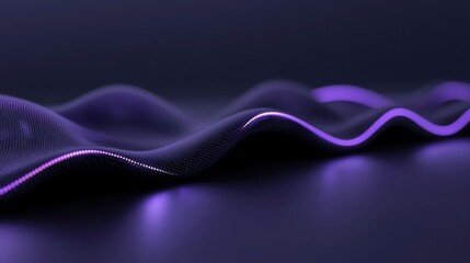 A purple wave is shown in a black background