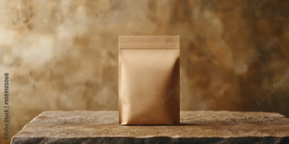 Aufkleber a close-up of a packaging mock-up with customizable graphics, set against a textured background