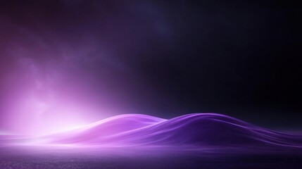 A purple mountain range with a purple sky in the background