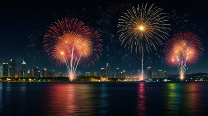 fireworks over the river