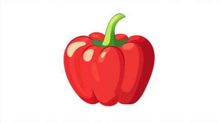 Red sweet bell pepper isolated on white background.