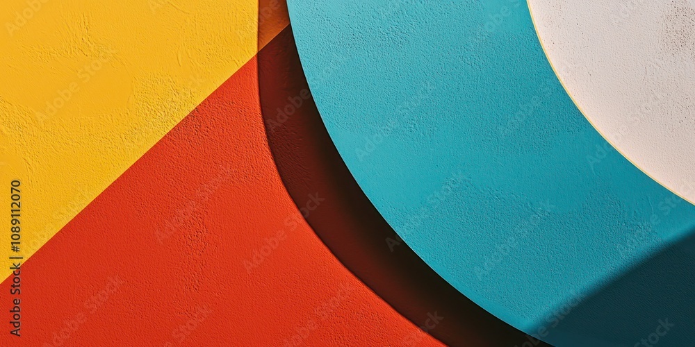 Aufkleber a close-up of a print mock-up with vibrant colors and textures, set against a minimalist background