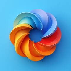 Obraz premium Vibrant Geometric Spiral Shapes on Blue Background