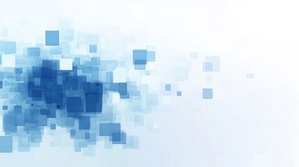 Abstract blue pixelated geometric background with blurred squares creating a dynamic, engaging visual effect perfect for digital projects.