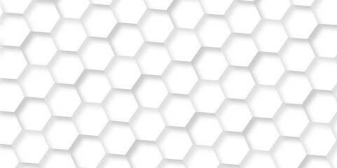 Naklejka premium Abstract background white and gray 3d hexagon with seamless geometric pattern texture. futuristic geometry pattern honeycomb mosaic texture design. hexagon grid minimalist mesh cell texture design.