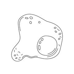 Fried eggs illustration in a simple outline vector, classic breakfast dish rich in protein. Ideal for menus, posters, or health-focused designs, representing a nutritious, organic meal