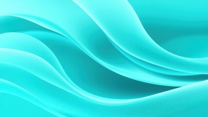 Fototapeta premium Elegant turquoise and light green abstract waves create a soft focus effect with a silky texture, adding an air of sophistication to digital displays, calming colors, 45b3fa