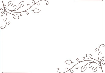 Floral frame hand Drawing, frame style design vector art illustration 
