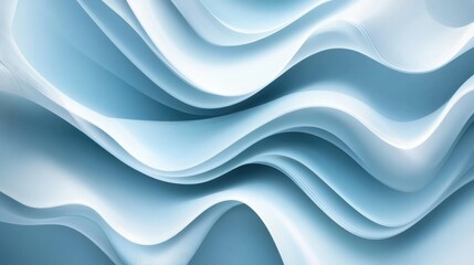 Fototapeta premium Gentle flowing waves of soft blue tones create an abstract backdrop with a serene and modern aesthetic. Ideal for backgrounds or design elements.