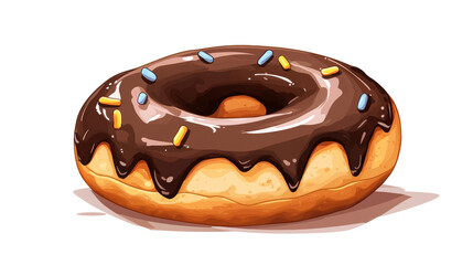 Delicious chocolate frosted donut bakery food photography bright setting close-up sweet treats