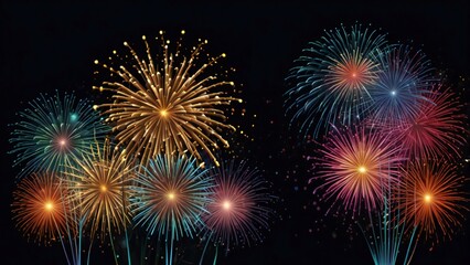 fireworks in the night sky