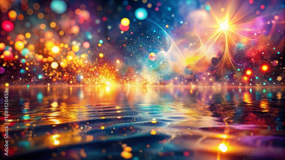 Poster captivating abstract double exposure with shimmering backgrounds creating an ethereal visual experie