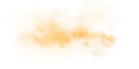 Sandy-smoke clouds with dust and fine particles. PNG Dune, sand storm, clusters of powder. Realistic vector illustration of desert storm - flying saw dust with small dirt particles under the influence
