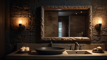 Rustic Stone Bathroom Vanity