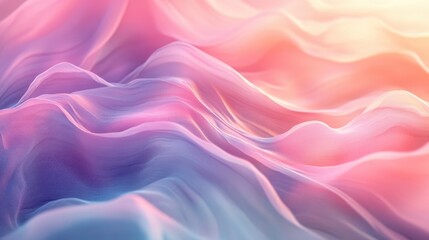 Fototapeta premium Soft pastel waves flowing gently, creating a serene and tranquil atmosphere with delicate colors blending harmoniously.