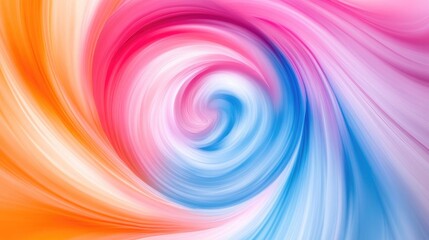 Fototapeta premium Vivid swirling abstract painting in pink, blue, and orange hues, creating a dynamic and colorful visual effect.