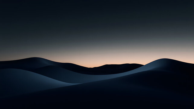 Serene Dusk over Rolling Hills.