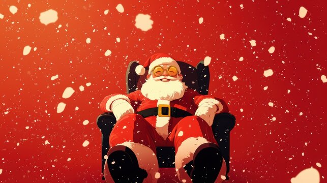 Santa rest sitting in arm chair