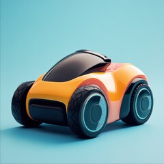 Fototapeta premium Futuristic Orange Electric Car Concept with Unique Design