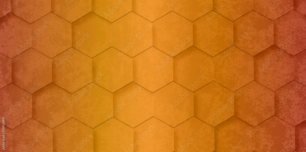 Poster abstract background hexagon pattern with grunge effect colorful texture. futuristic geometry pattern