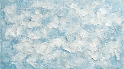 Obraz premium Textured light blue background showcasing a roughcast plaster wall with soft white accents, creating a serene and artistic visual effect.