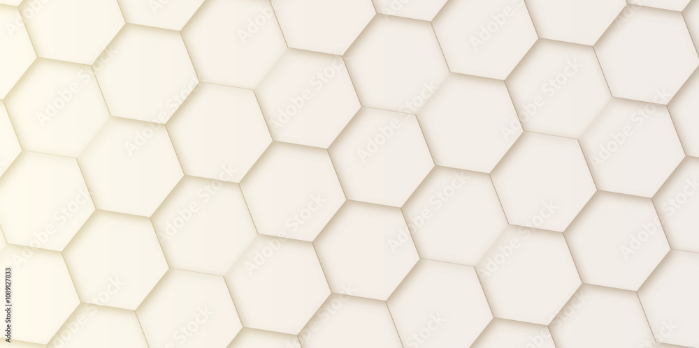 Poster abstract background brown hexagon with seamless geometric pattern texture design. futuristic geometr