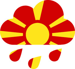 Obraz premium Macedonia flag on Rain Drops Icon